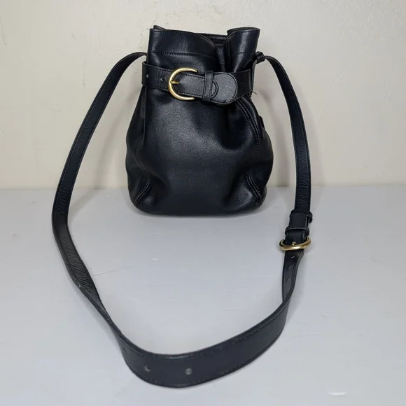 Vintage Coach Navy Blue Leather Belted Pouch - Picture 3 of 14